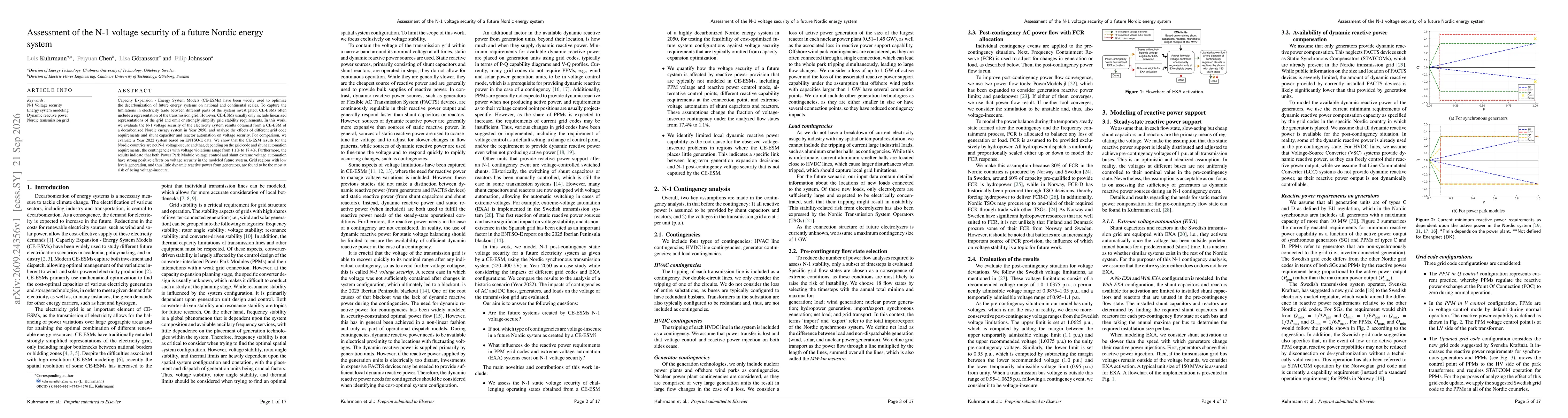 Thumbnail for Assessment of the N-1 voltage security of a future Nordic energy system