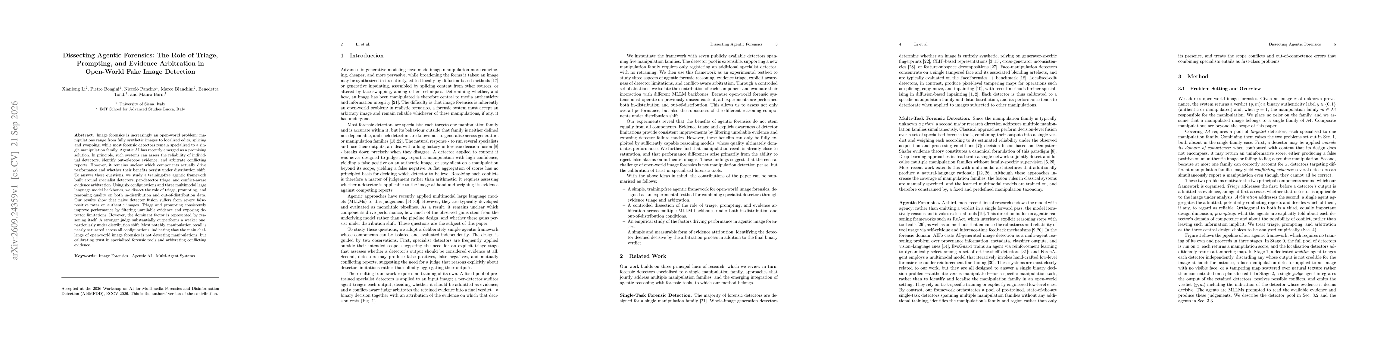 Thumbnail for Dissecting Agentic Forensics: The Role of Triage, Prompting, and Evidence Arbitration in Open-World Fake Image Detection