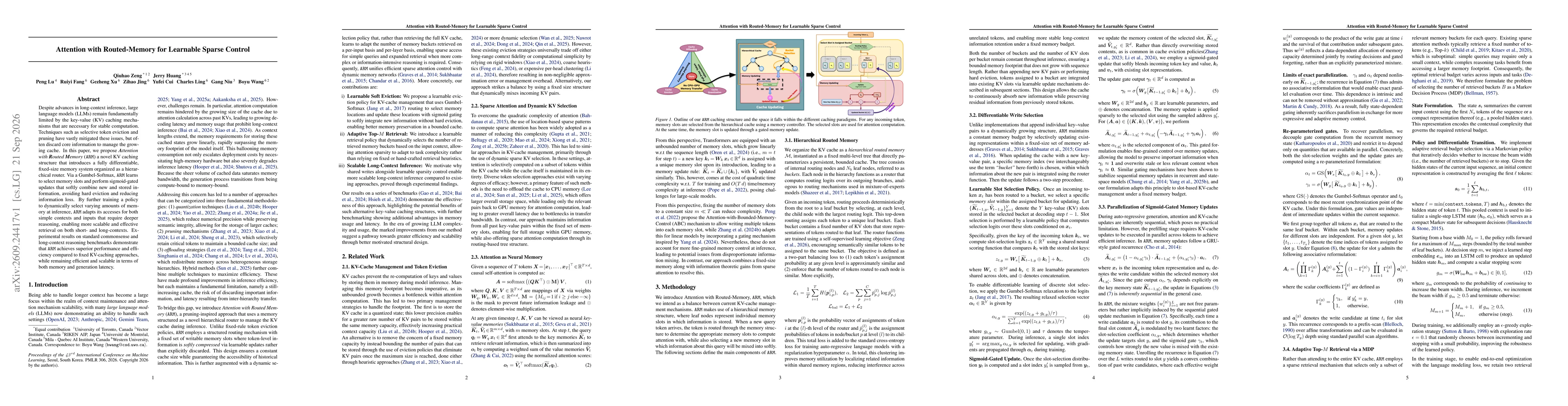 Thumbnail for ARM: Attention with Routed-Memory for Learnable Sparse Control