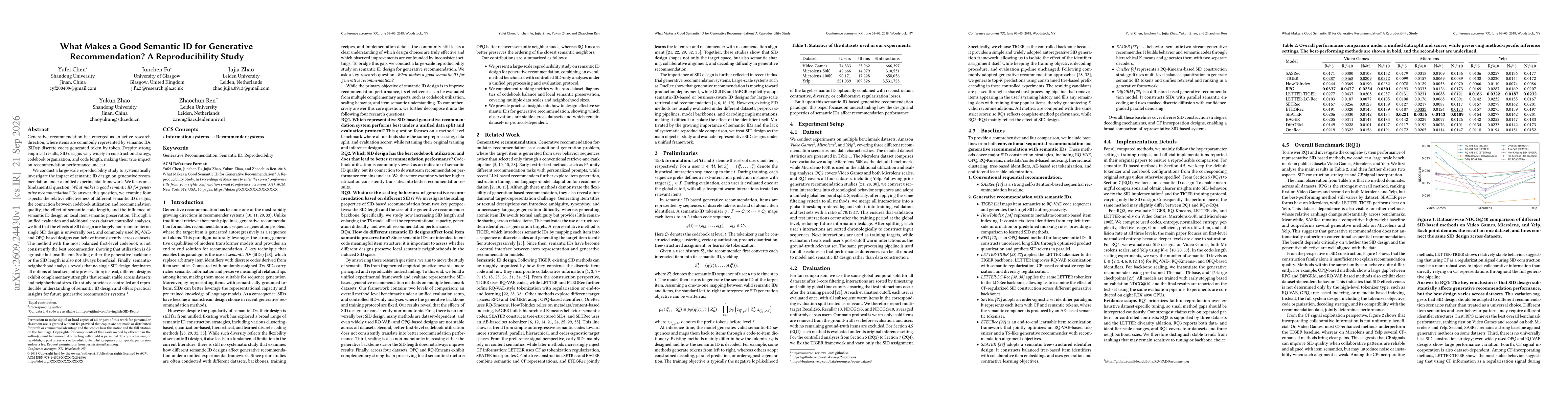 Thumbnail for What Makes a Good Semantic ID for Generative Recommendation? A Reproducibility Study