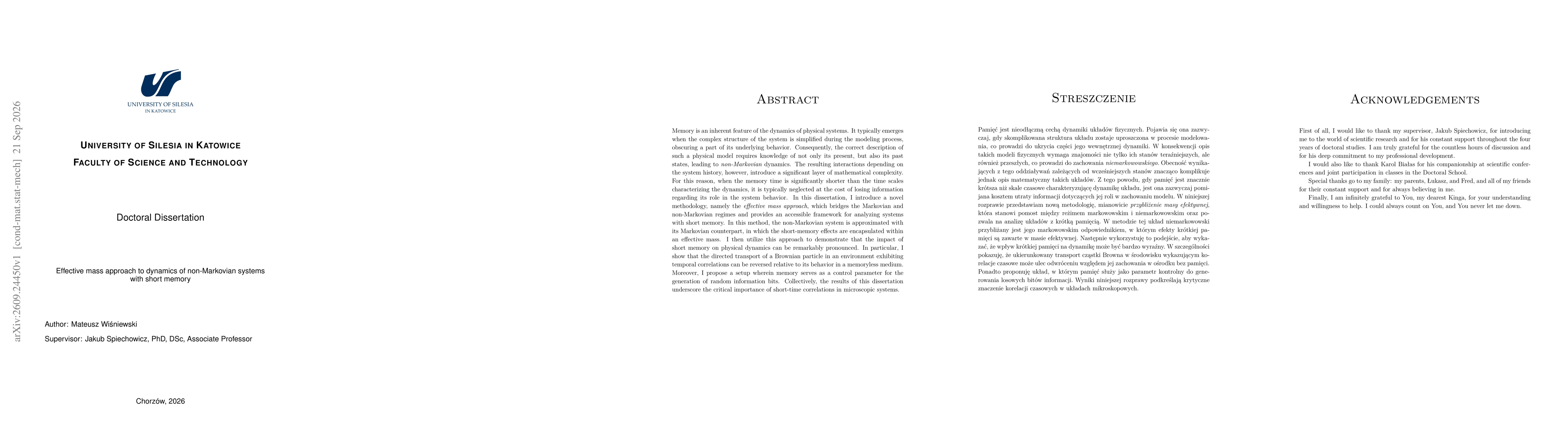 Thumbnail for Effective Mass Approach to Dynamics of Non-Markovian Systems with Short Memory