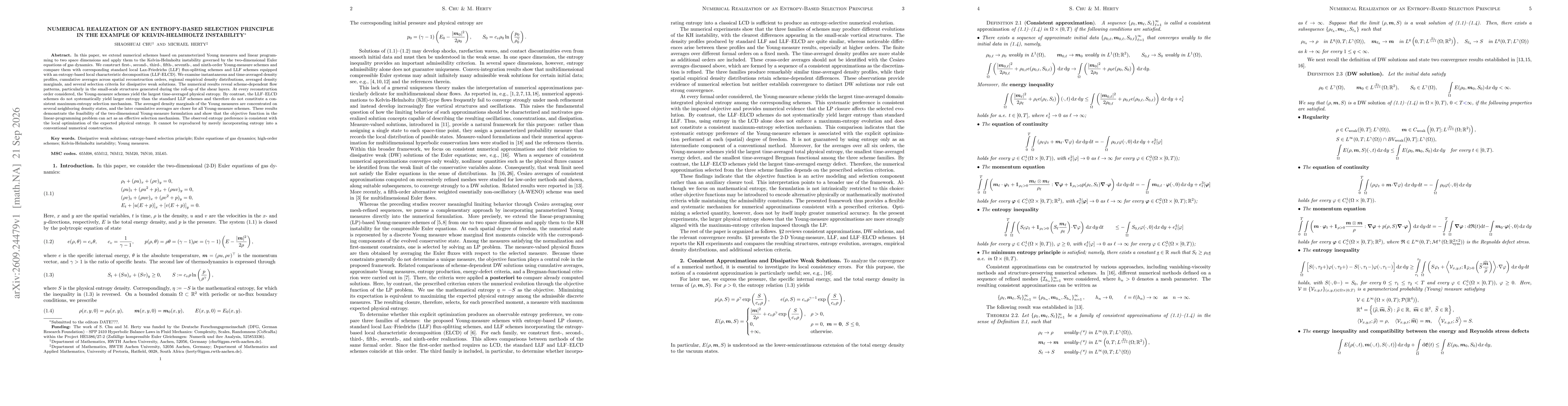 Thumbnail for Numerical Realization of an Entropy-Based Selection Principle in the Example of Kelvin-Helmholtz Instability