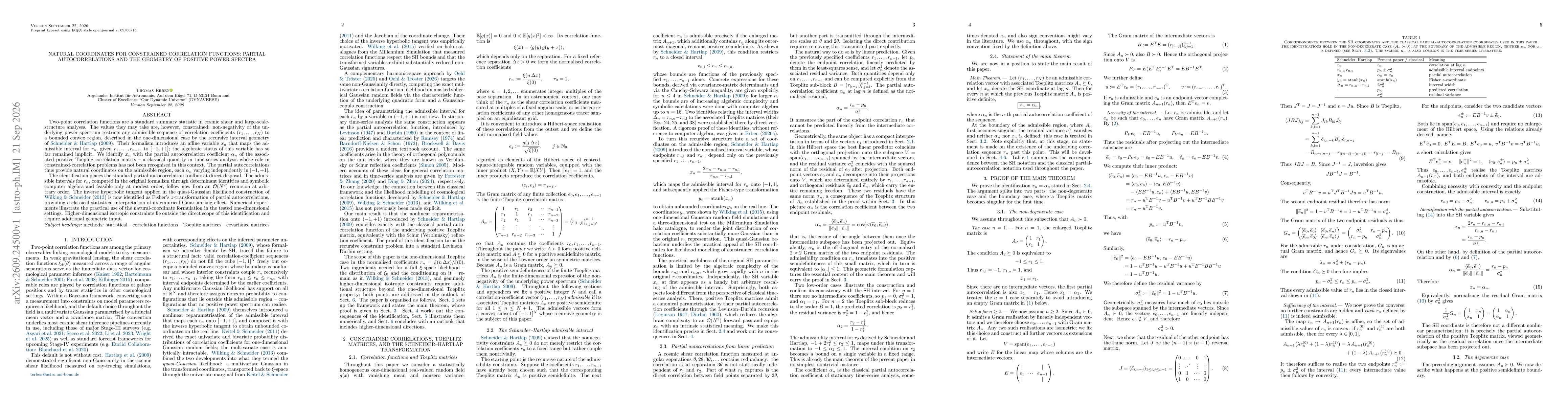 Thumbnail for Natural coordinates for constrained correlation functions: Partial autocorrelations and the geometry of positive power spectra