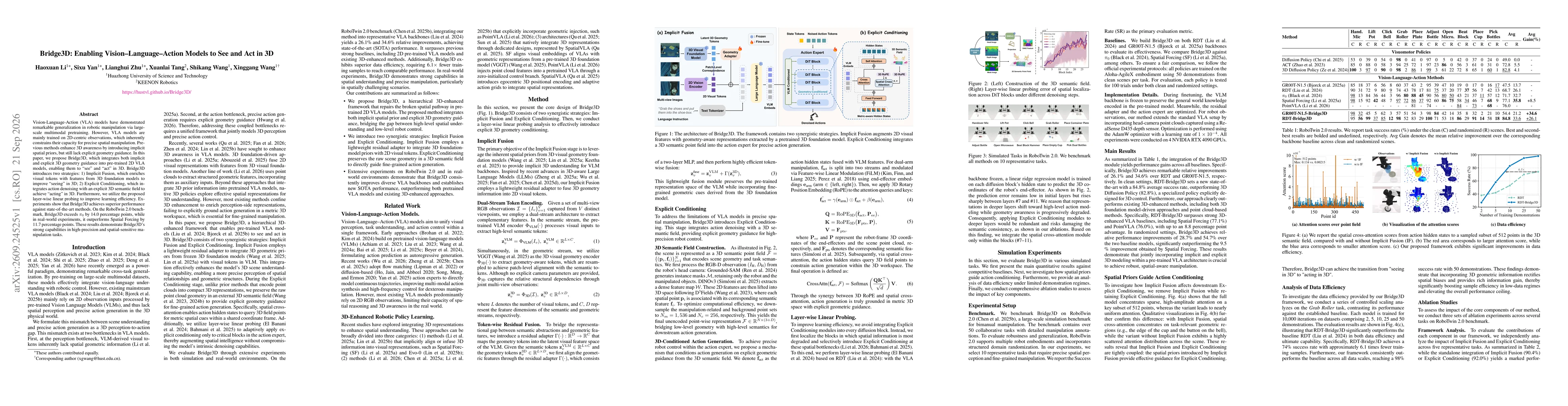Thumbnail for Bridge3D: Enabling Vision-Language-Action Models to See and Act in 3D