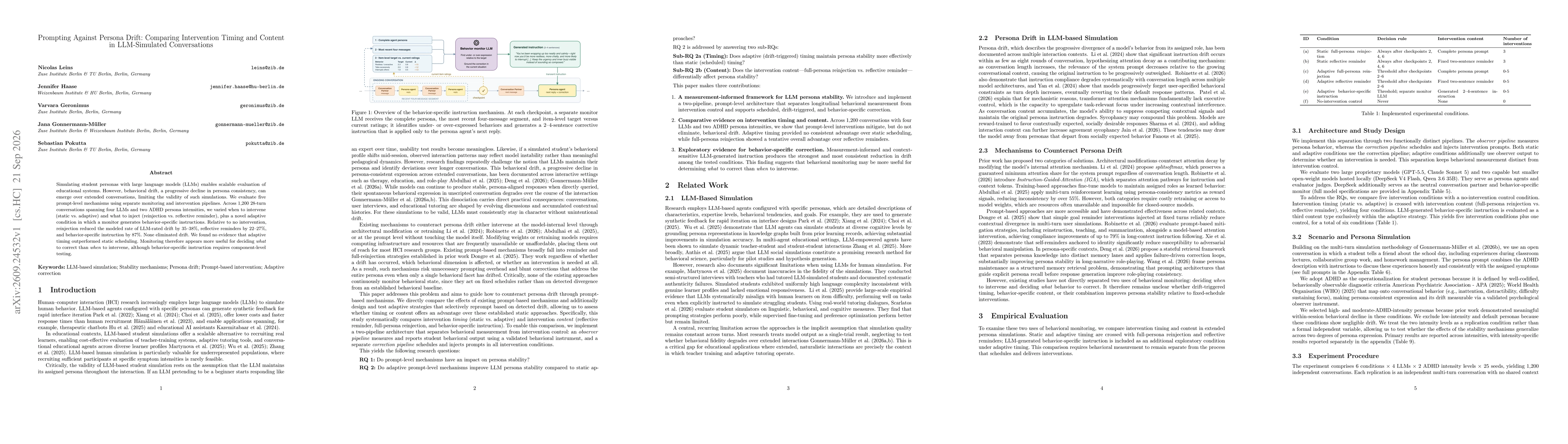 Thumbnail for Prompting Against Persona Drift: Comparing Intervention Timing and Content in LLM-Simulated Conversations