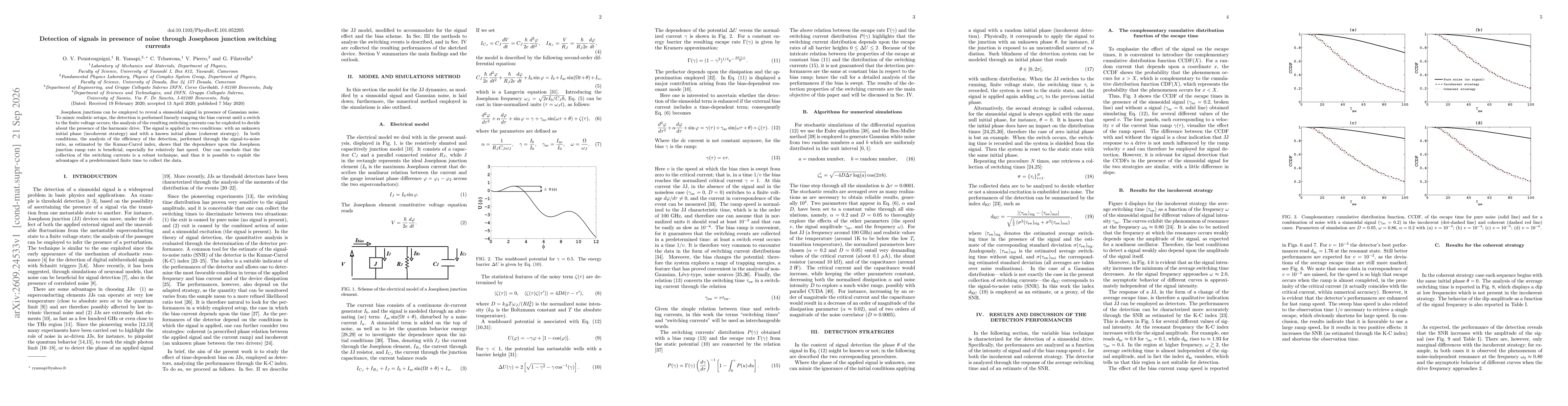 Thumbnail for Detection of signals in presence of noise through Josephson junction switching currents