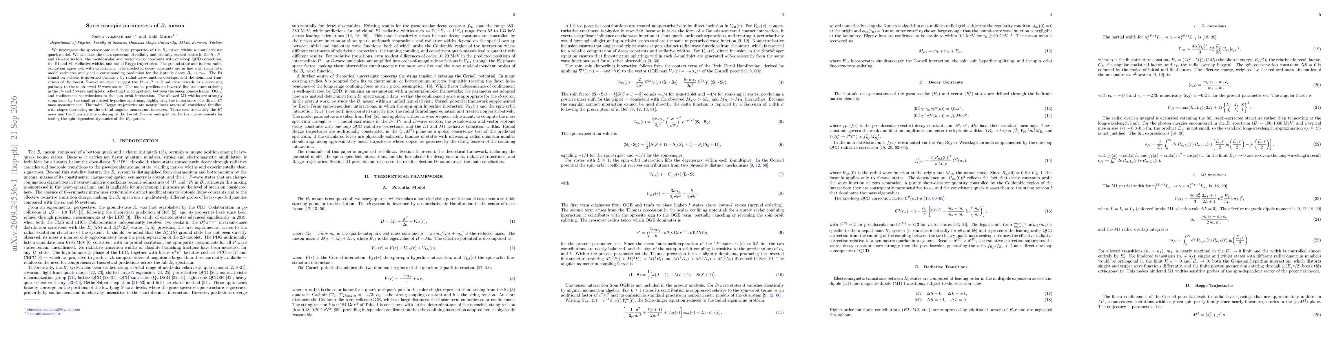 Thumbnail for Spectroscopic parameters of $B_c$ meson