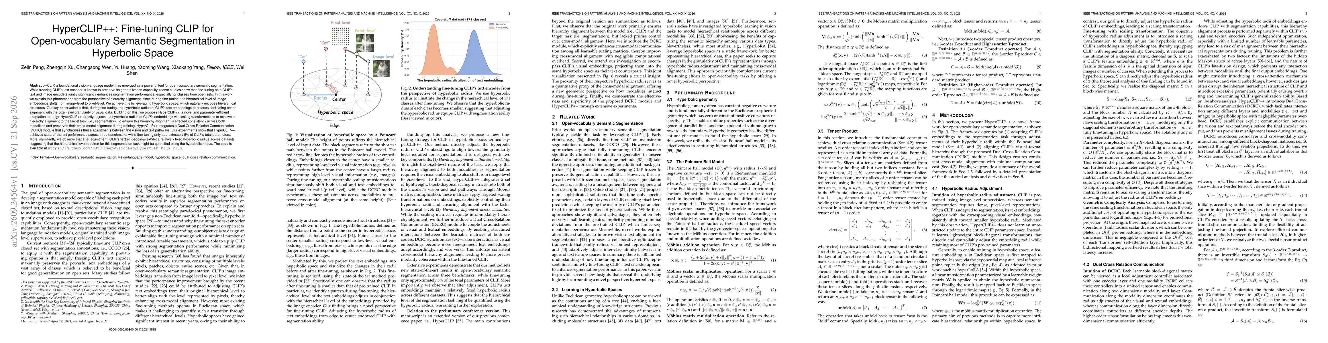 Thumbnail for HyperCLIP++: Fine-tuning CLIP forOpen-vocabulary Semantic Segmentation in Hyperbolic Space