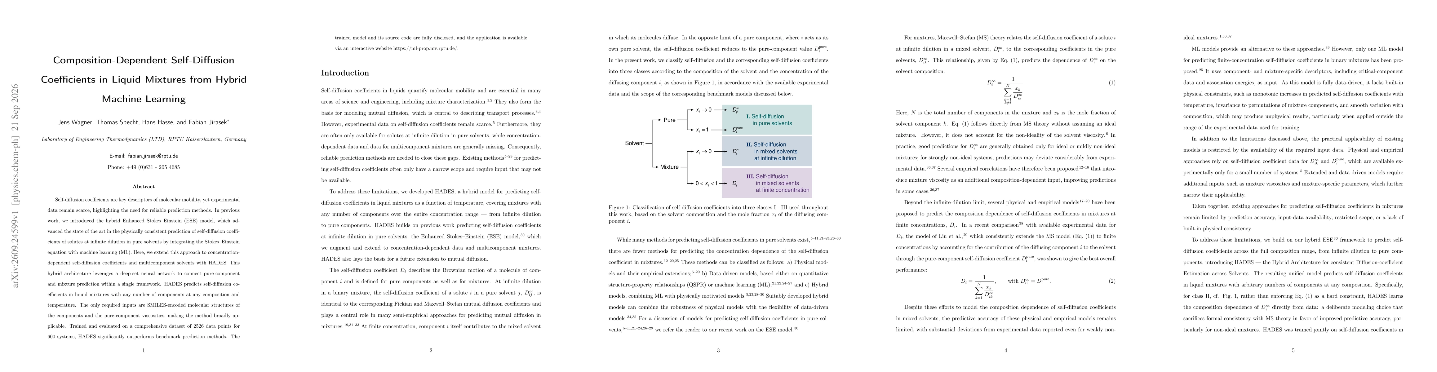 Thumbnail for Composition-Dependent Self-Diffusion Coefficients in Liquid Mixtures from Hybrid Machine Learning