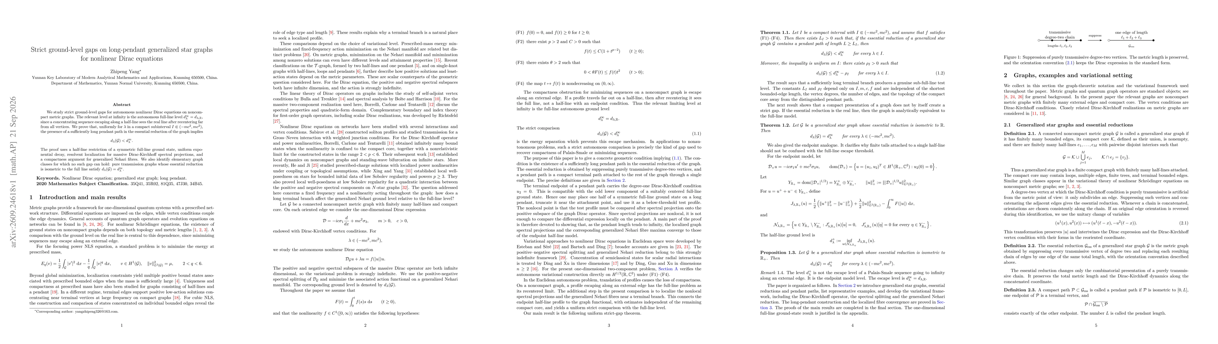 Thumbnail for Strict ground-level gaps on long-pendant generalized star graphs for nonlinear Dirac equations