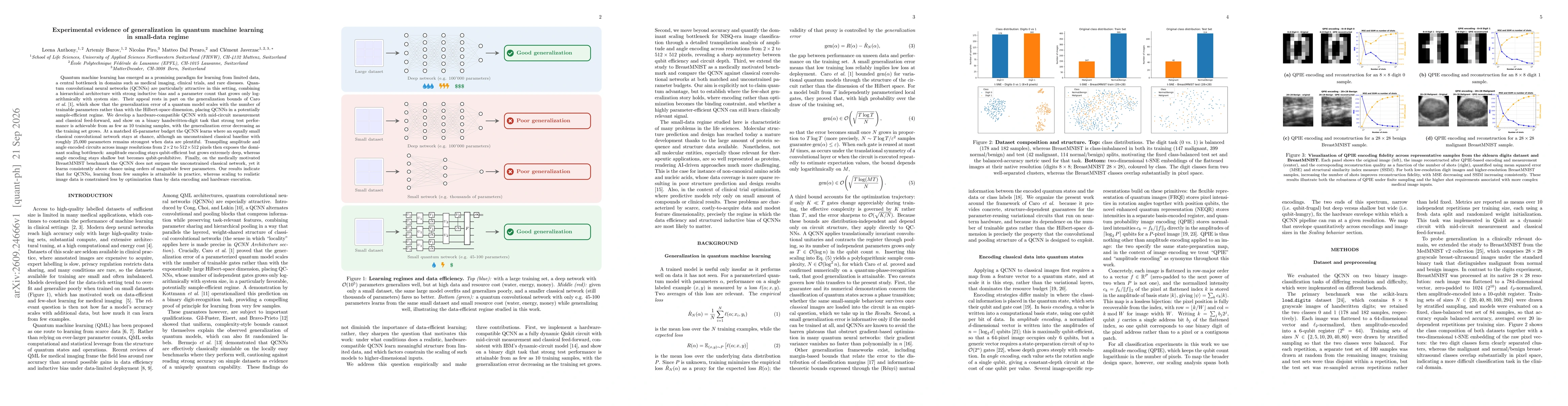 Thumbnail for Experimental evidence of generalization in quantum machine learning in small-data regime