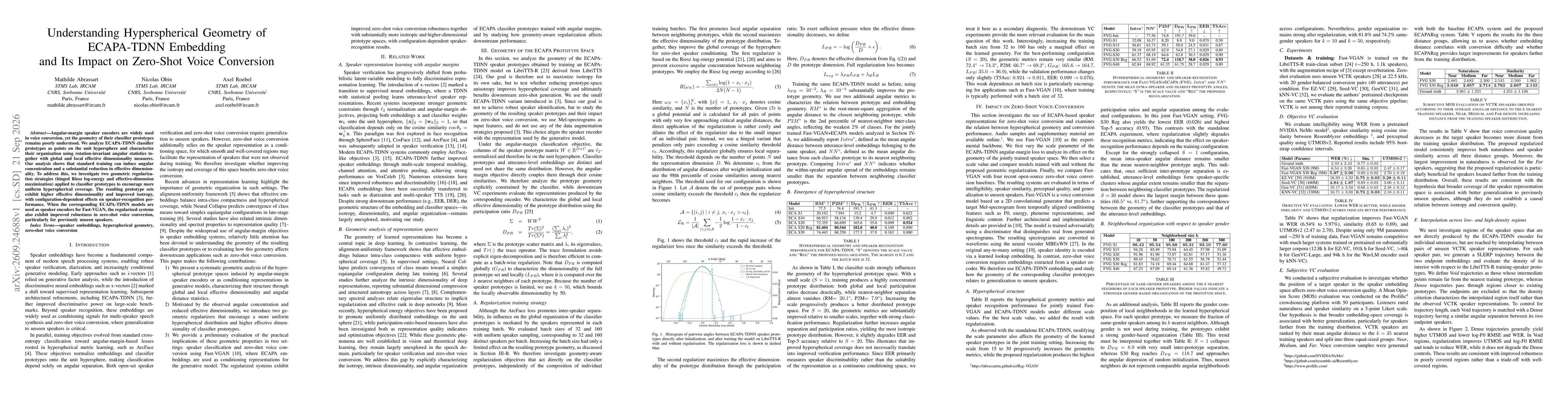 Thumbnail for Understanding Hyperspherical Geometry of ECAPA-TDNN Embedding and Its Impact on Zero-Shot Voice Conversion