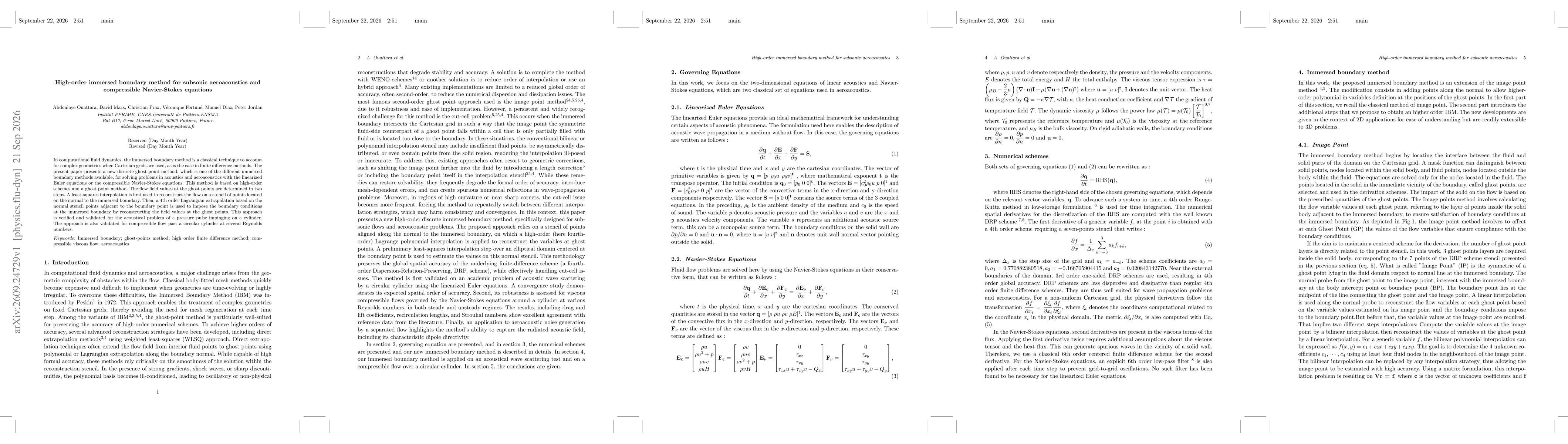Thumbnail for High-order immersed boundary method for subsonic aeroacoustics and compressible Navier-Stokes equationsHigh-order immersed boundary method for subsonic aeroacoustics and compressible Navier-Stokes equations