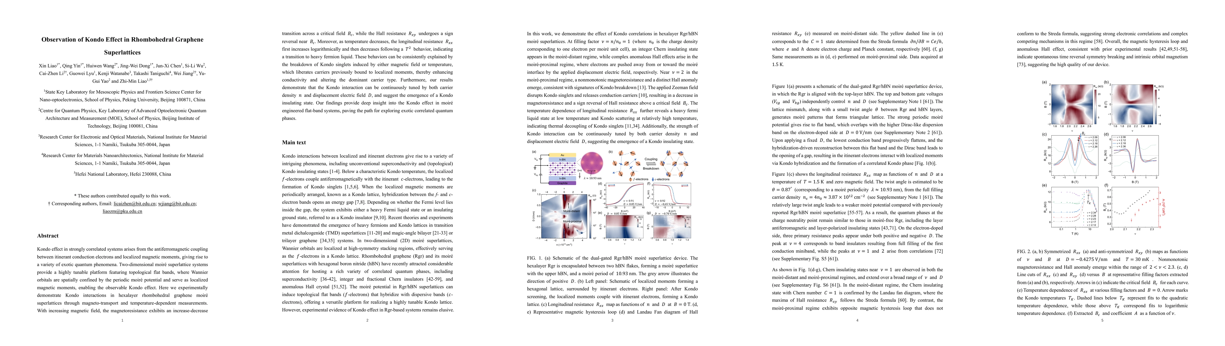 Thumbnail for Observation of Kondo Effect in Rhombohedral Graphene Superlattices