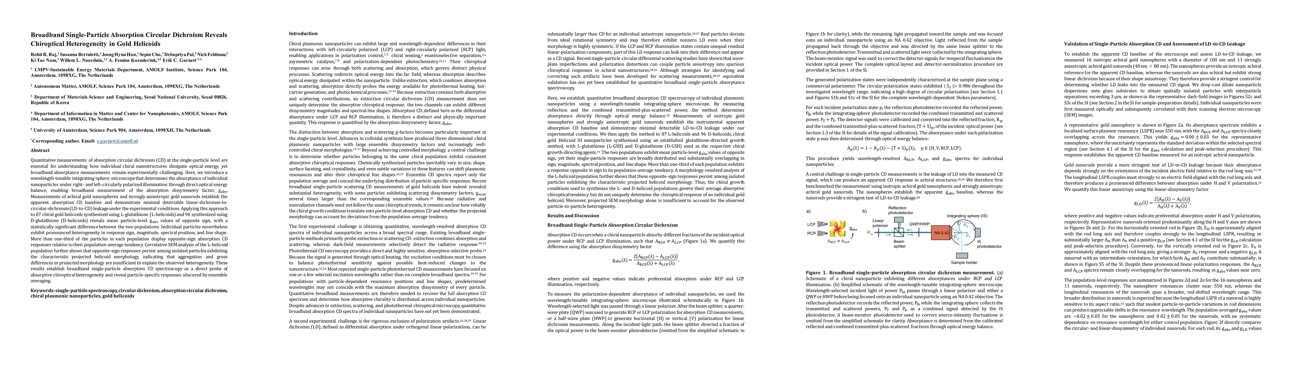 Thumbnail for Broadband Single-Particle Absorption Circular Dichroism Reveals Chiroptical Heterogeneity in Gold Helicoids