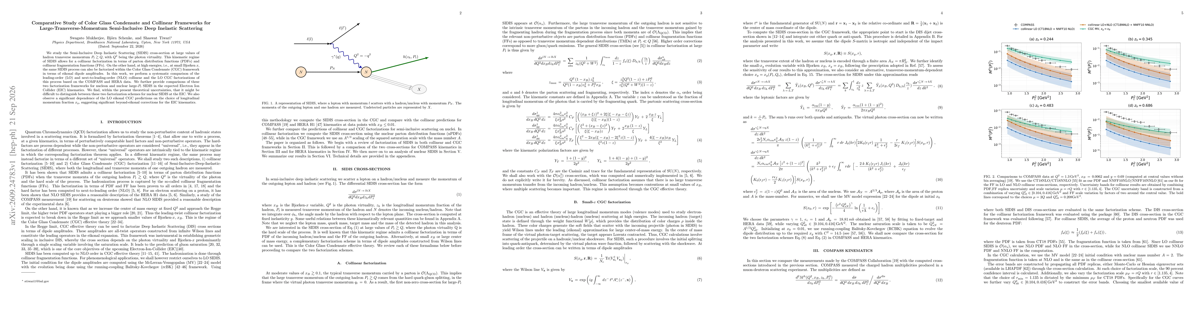 Thumbnail for Comparative Study of Color Glass Condensate and Collinear Frameworks for Large-Transverse-Momentum Semi-Inclusive Deep Inelastic Scattering