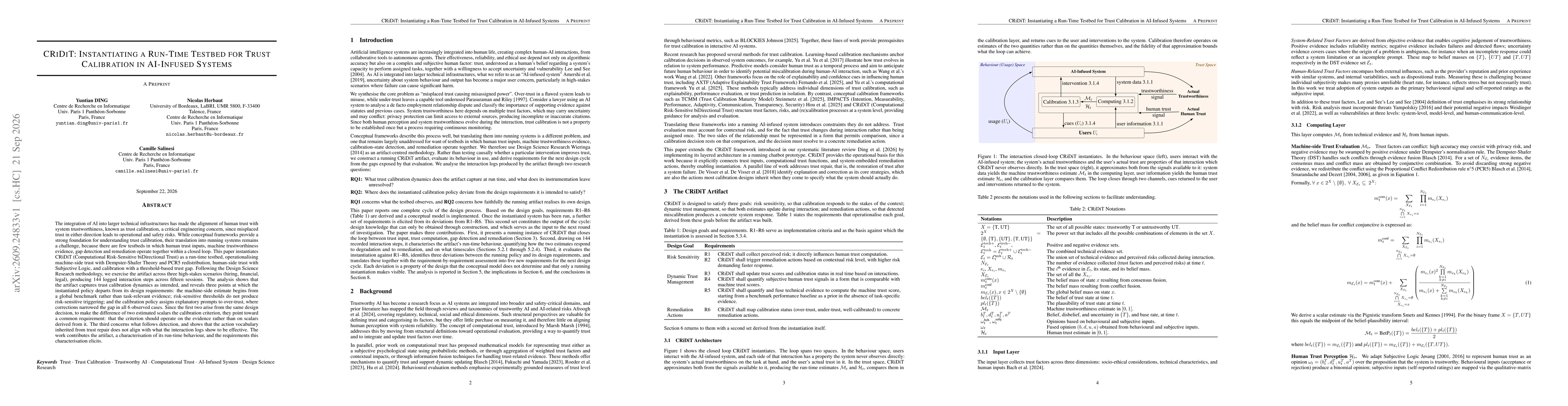 Thumbnail for CRiDiT: Instantiating a run-time testbed for trust calibration in AI-infused systems