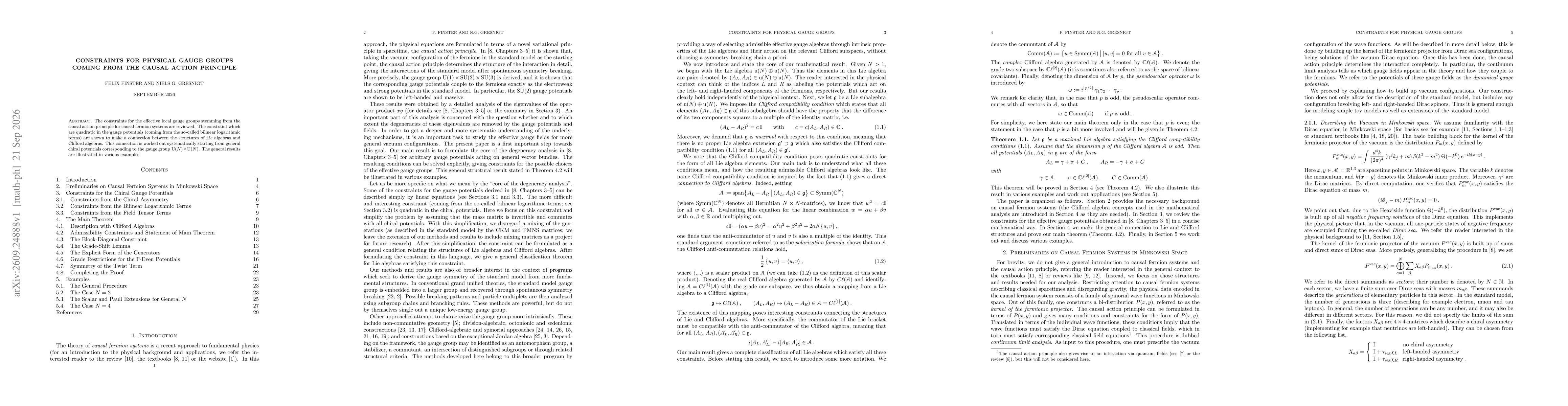 Thumbnail for Constraints for Physical Gauge Groups Coming from the Causal Action Principle