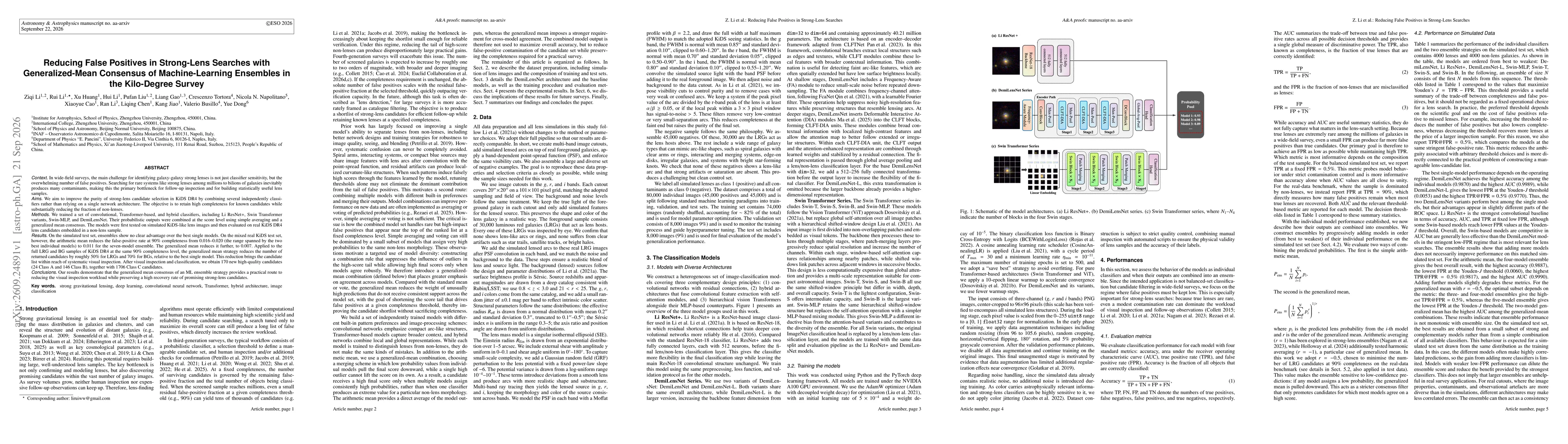 Thumbnail for Reducing False Positives in Strong-Lens Searches with Generalized-Mean Consensus of Machine-Learning Ensembles in the Kilo-Degree Survey