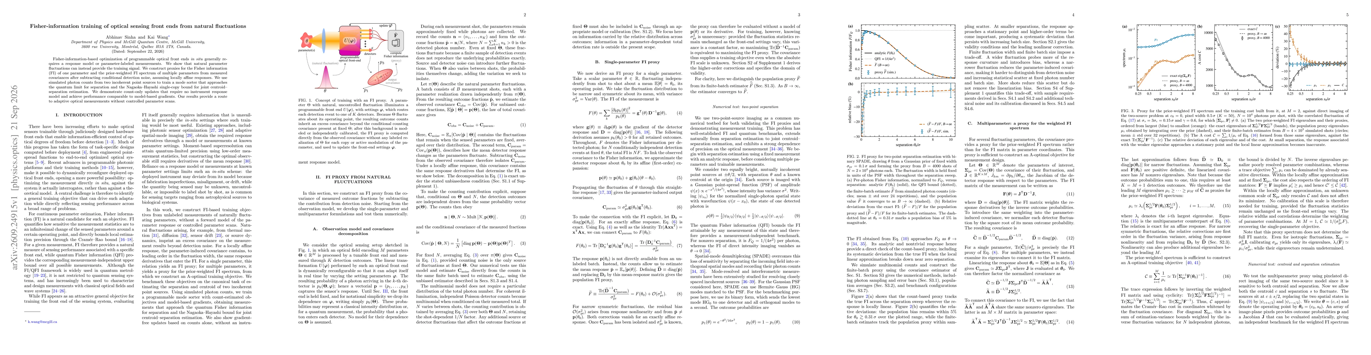 Thumbnail for Fisher-information training of optical sensing front ends from natural fluctuations