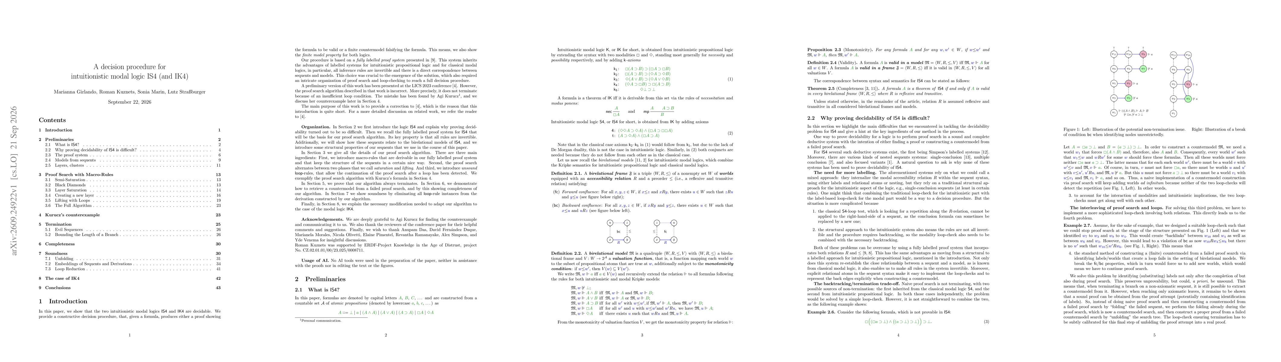 Thumbnail for A decision procedure for intuitionistic modal logic IS4 (and IK4)