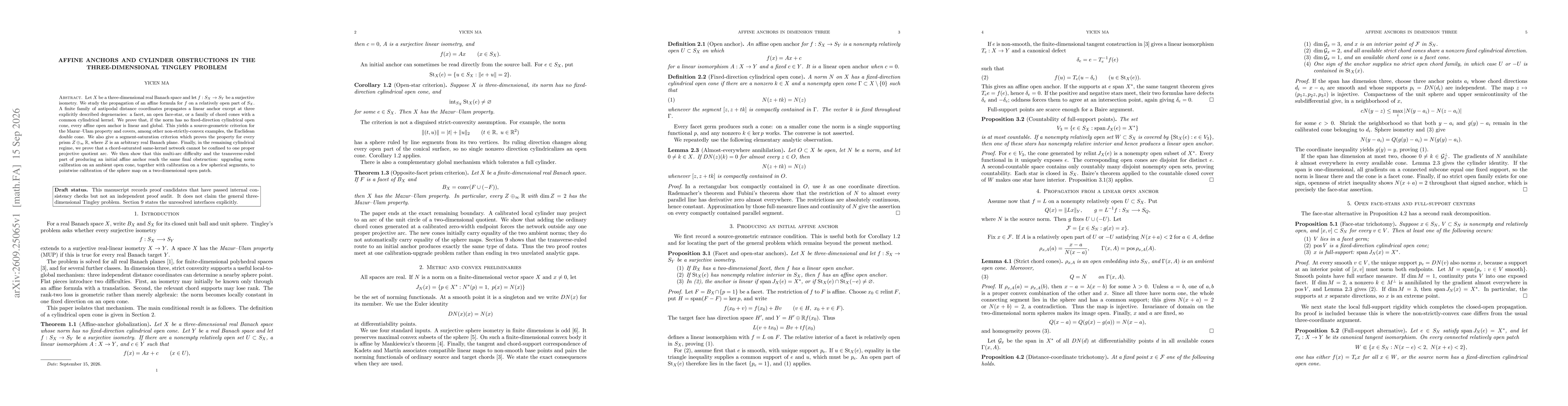 Thumbnail for Affine Anchors and Cylinder Obstructions in the Three-Dimensional Tingley Problem