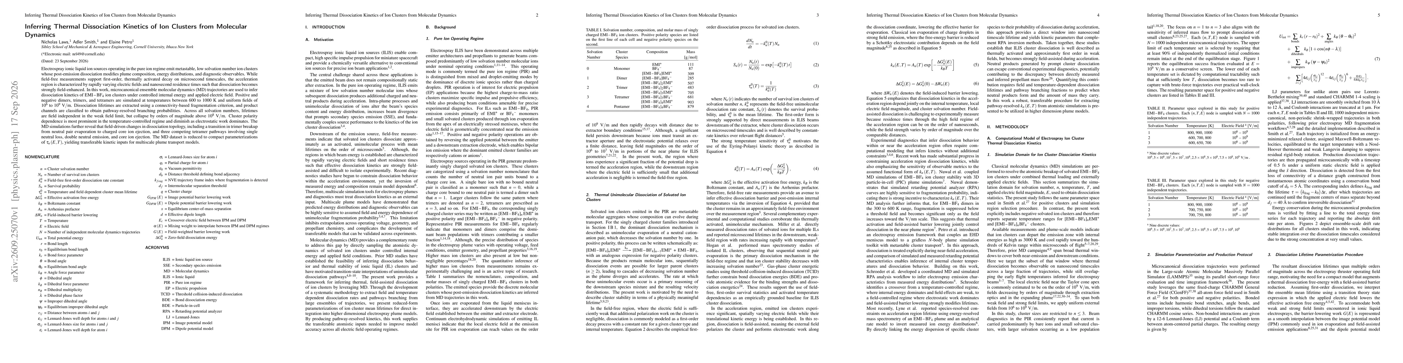 Thumbnail for Inferring Thermal Dissociation Kinetics of Ion Clusters from Molecular Dynamics