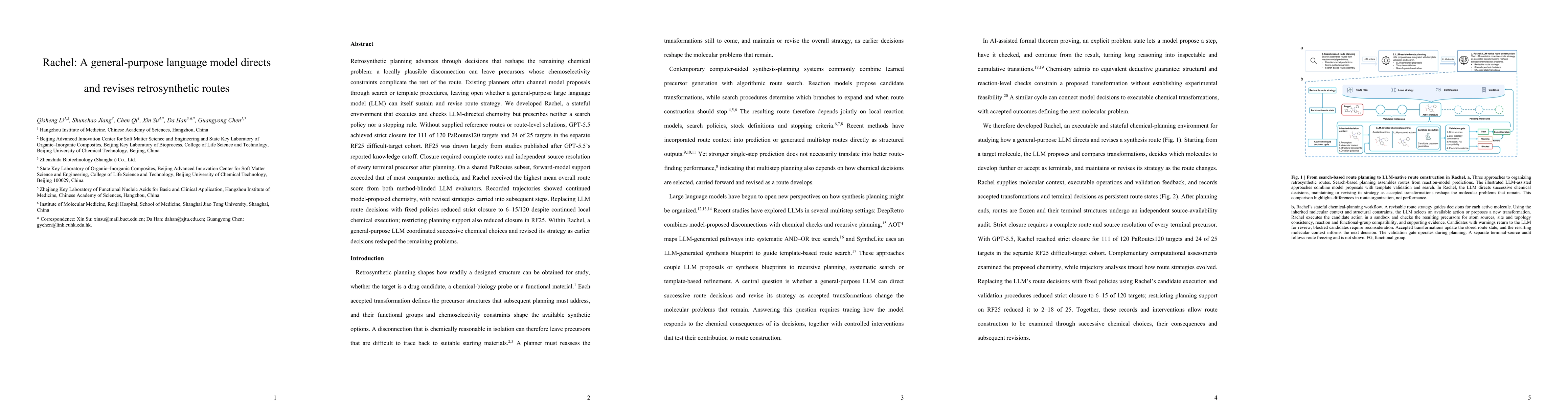 Thumbnail for Rachel: A general-purpose language model directs and revises retrosynthetic routes