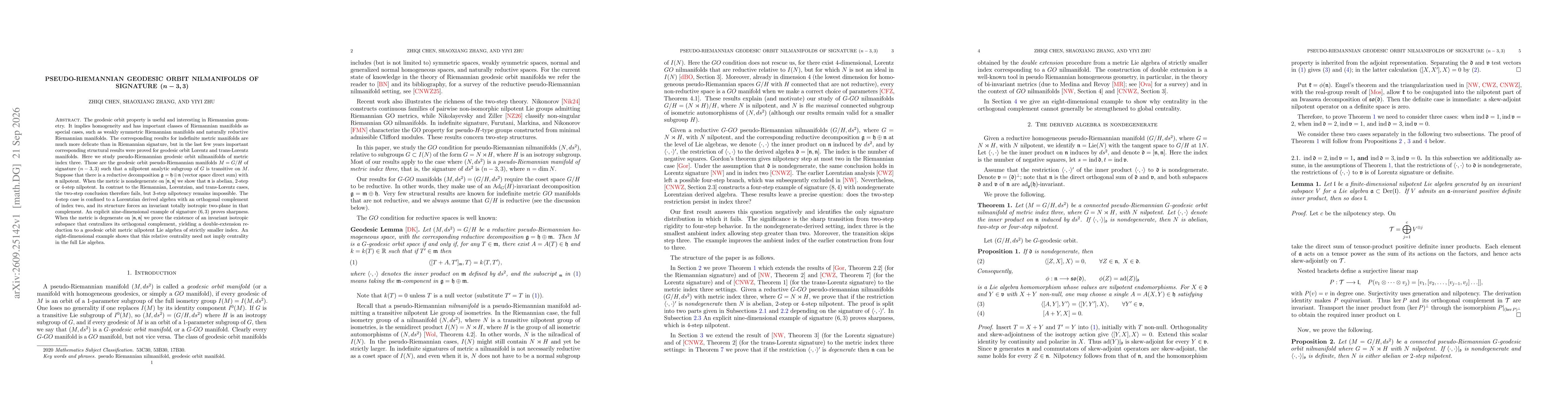 Thumbnail for Pseudo-Riemannian geodesic orbit nilmanifolds of signature $\boldsymbol{(n-3,3)}$