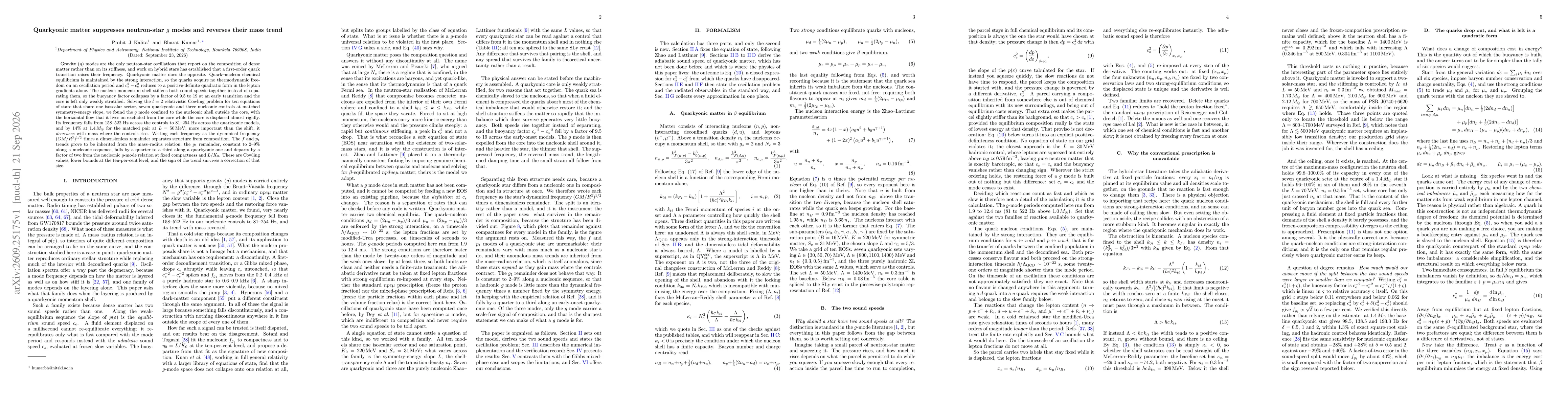 Thumbnail for Quarkyonic matter suppresses neutron-star $g$ modes and reverses their mass trend