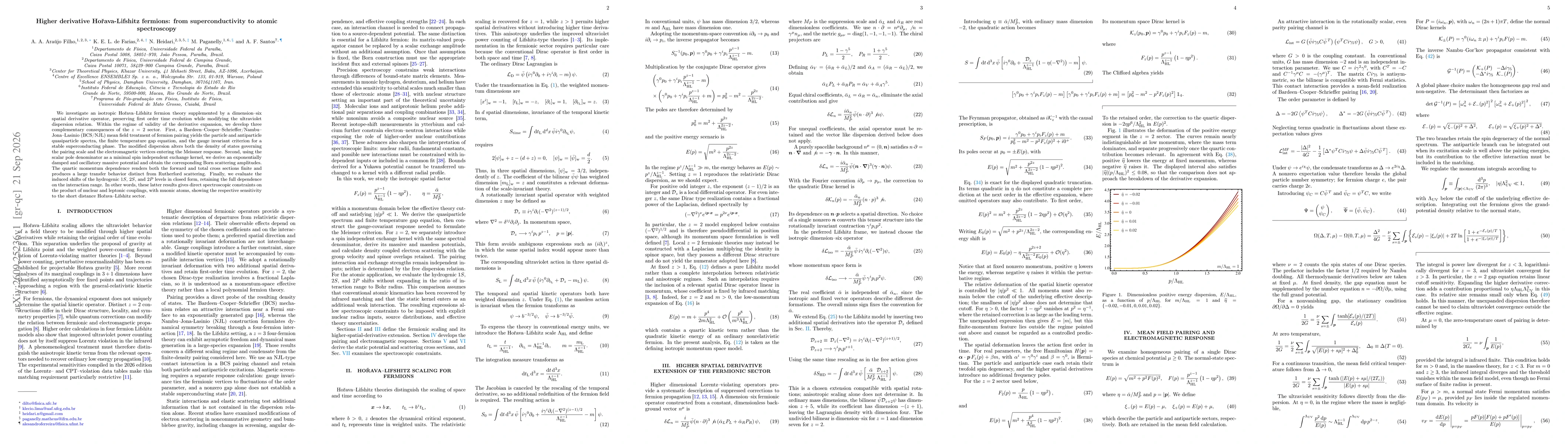 Thumbnail for Higher derivative Hořava-Lifshitz fermions: from superconductivity to atomic spectroscopy