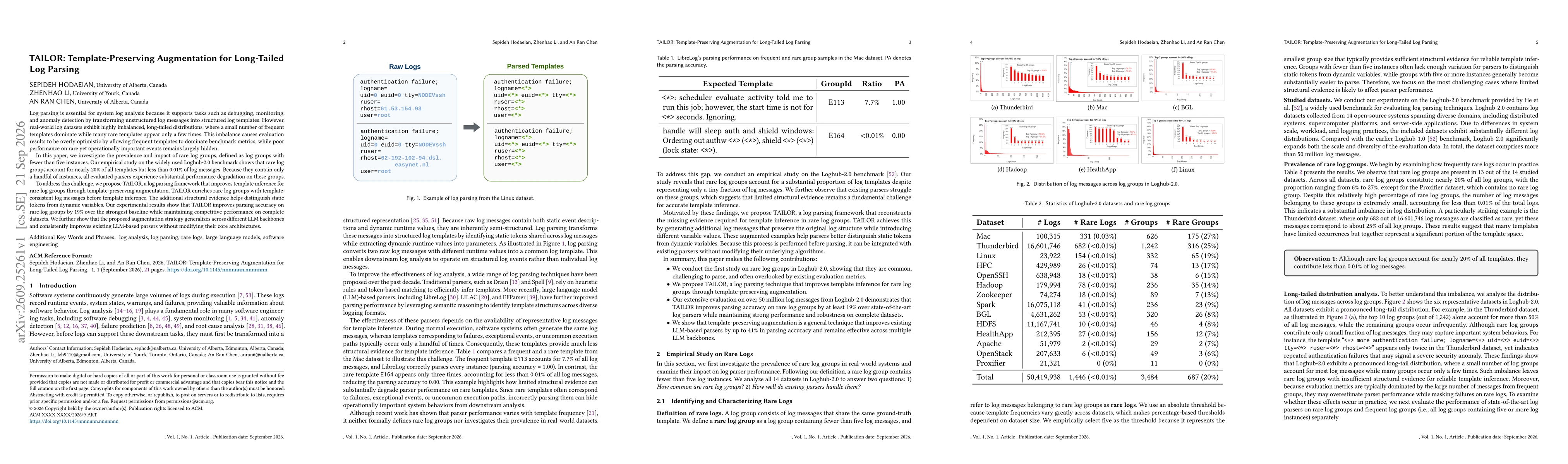 Thumbnail for TAILOR: Template-Preserving Augmentation for Long-Tailed Log Parsing