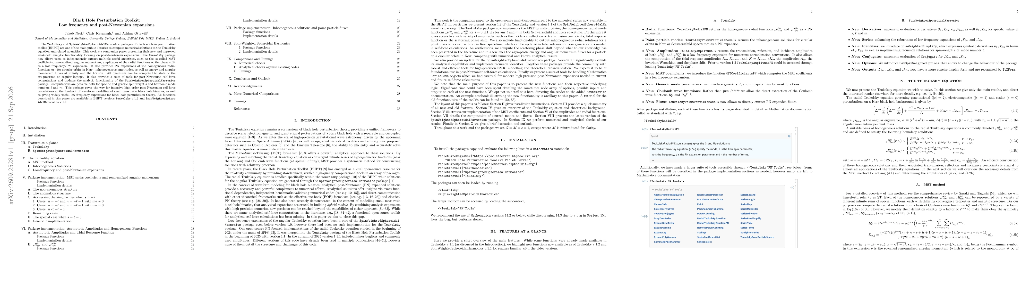 Thumbnail for Black Hole Perturbation Toolkit: Low frequency and post-Newtonian expansions
