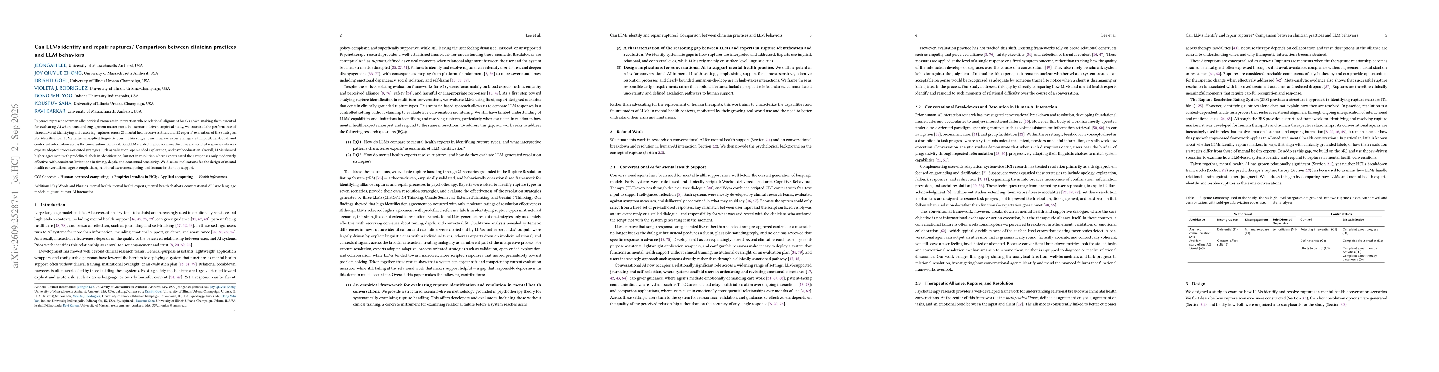 Thumbnail for Can LLMs identify and repair ruptures? Comparison between clinician practices and LLM behaviors