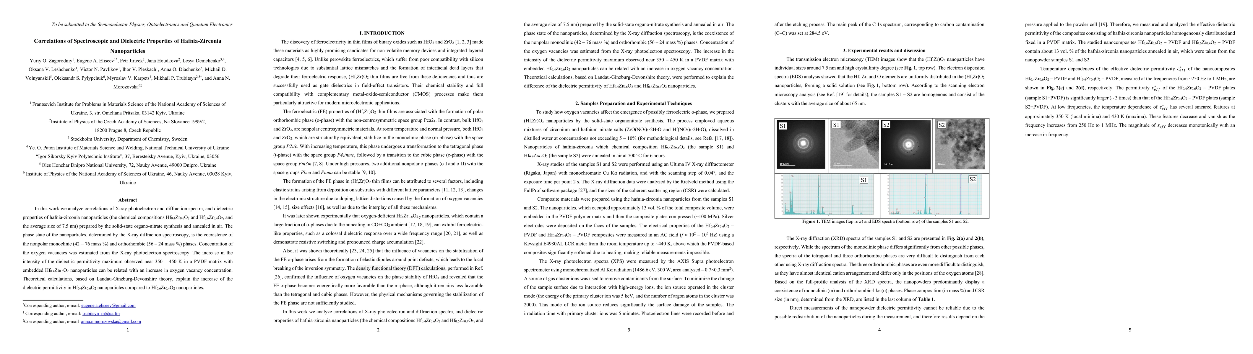 Thumbnail for Correlations of Spectroscopic and Dielectric Properties of Hafnia-Zirconia Nanoparticles