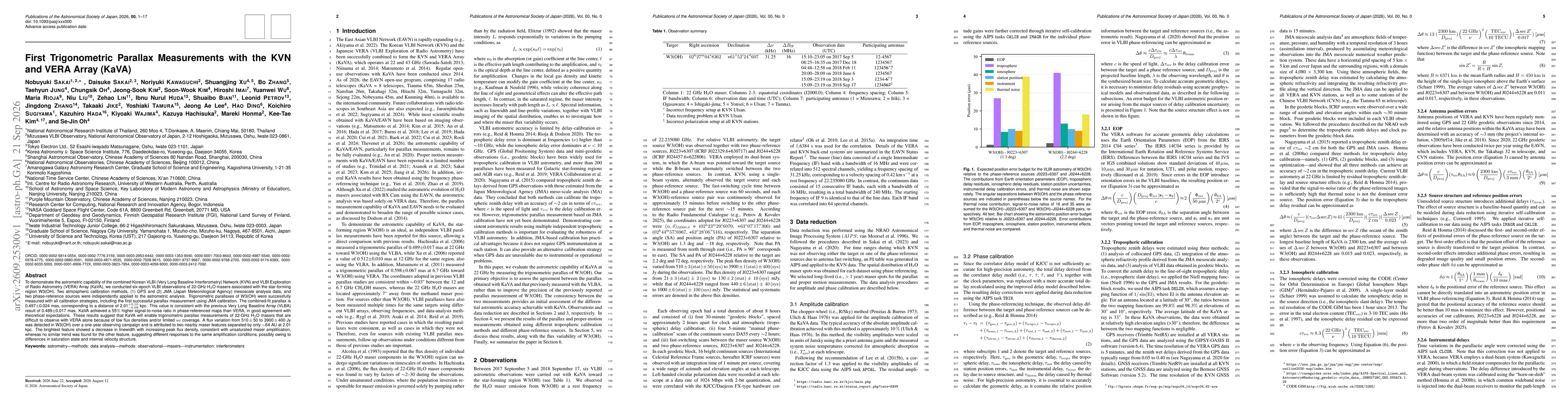 Thumbnail for First Trigonometric Parallax Measurements with the KVN and VERA Array (KaVA)
