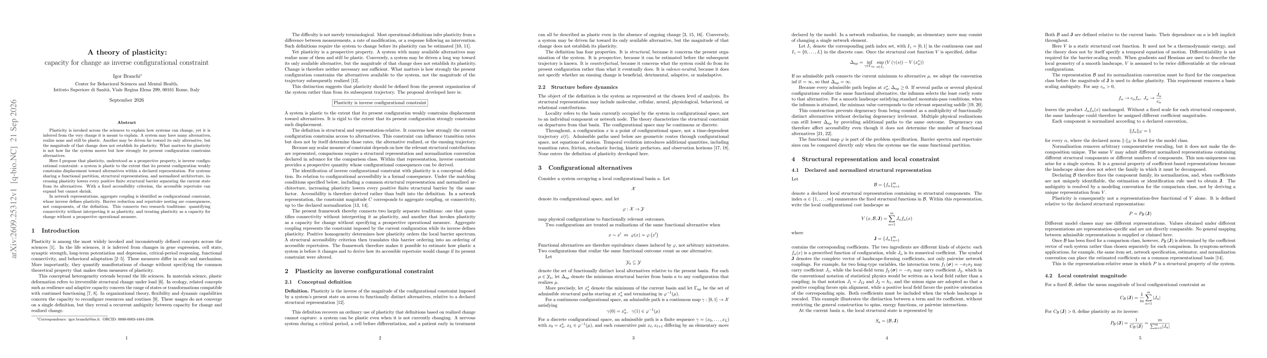 Thumbnail for A theory of plasticity: capacity for change as inverse configurational constraint