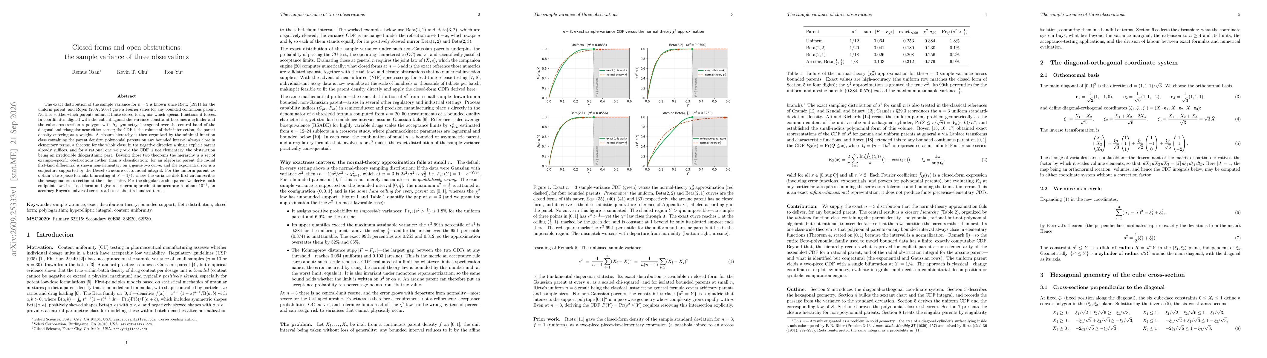Thumbnail for Closed forms and open obstructions: the sample variance of three observations