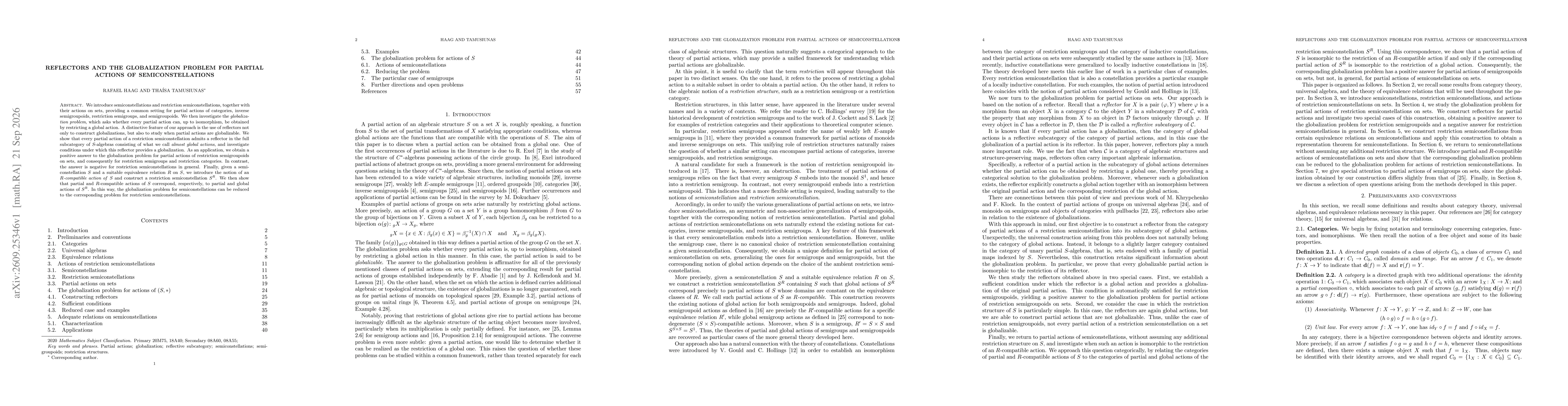 Thumbnail for Reflectors and the Globalization Problem for Partial Actions of Semiconstellations