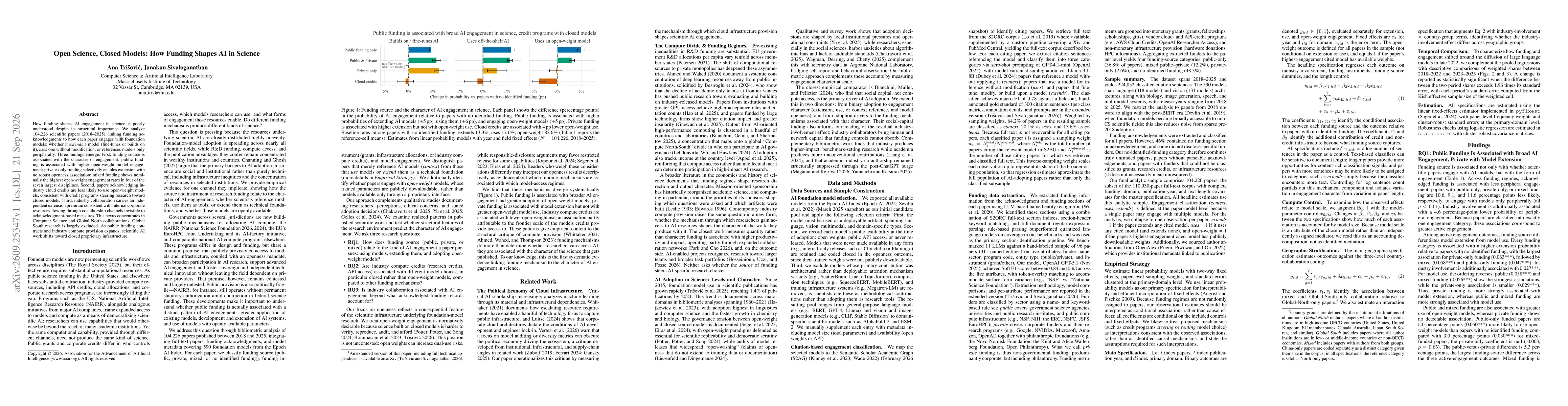 Thumbnail for Open Science, Closed Models: How Funding Shapes AI in Science