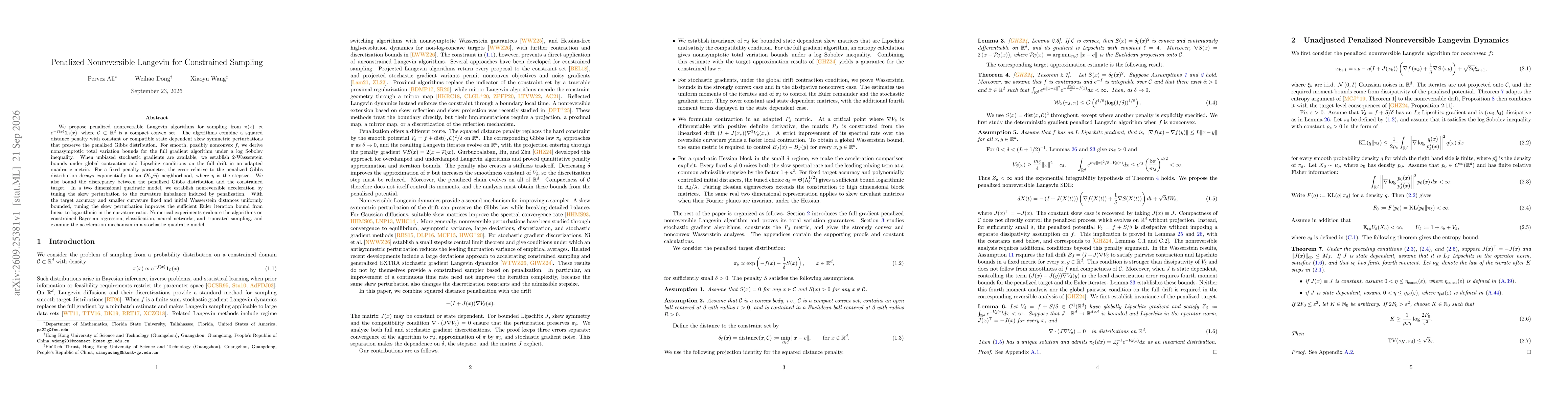 Thumbnail for Penalized Nonreversible Langevin for Constrained Sampling
