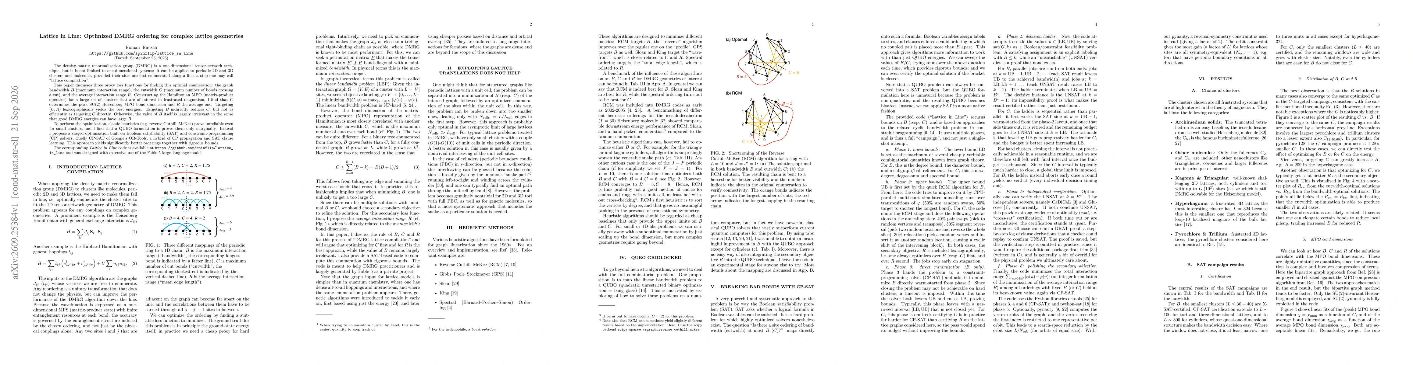 Thumbnail for Lattice in Line: Optimized DMRG ordering for complex lattice geometries