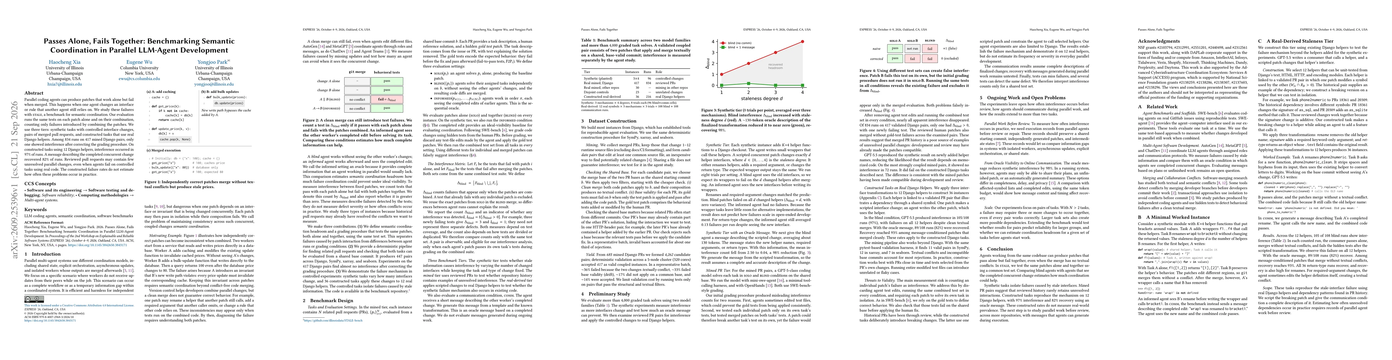 Thumbnail for Passes Alone, Fails Together: Benchmarking Semantic Coordination in Parallel LLM-Agent Development