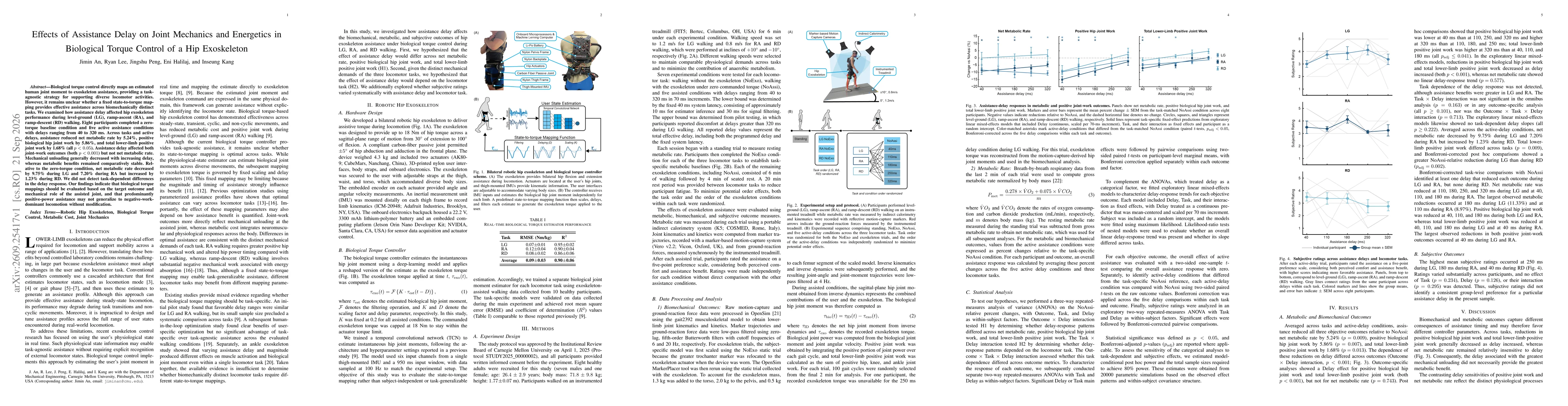 Thumbnail for Effects of Assistance Delay on Joint Mechanics and Energetics in Biological Torque Control of a Hip Exoskeleton