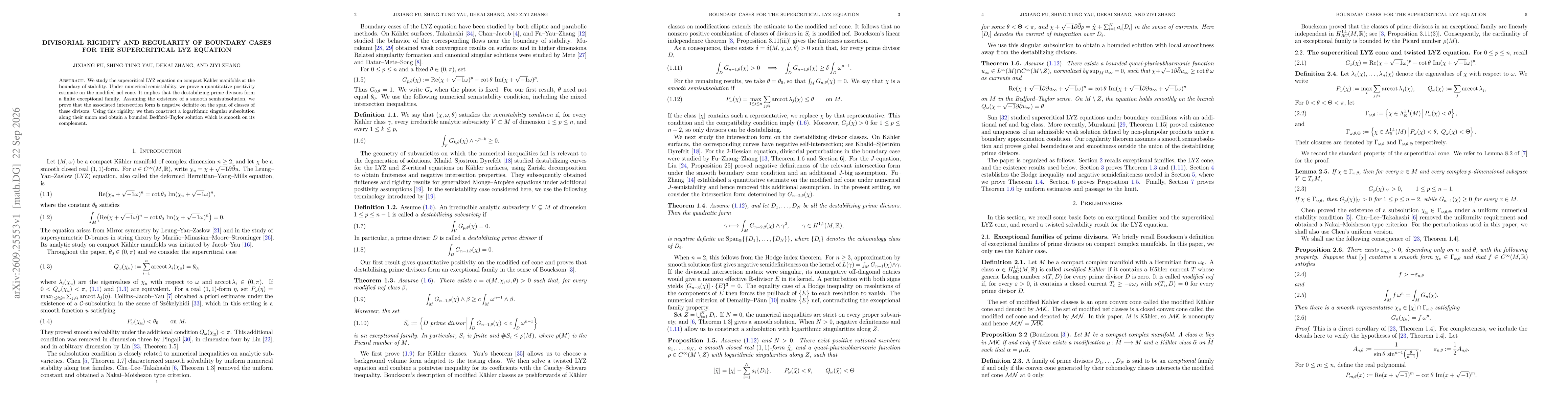 Thumbnail for Divisorial Rigidity and Regularity of Boundary Cases for the Supercritical LYZ Equation