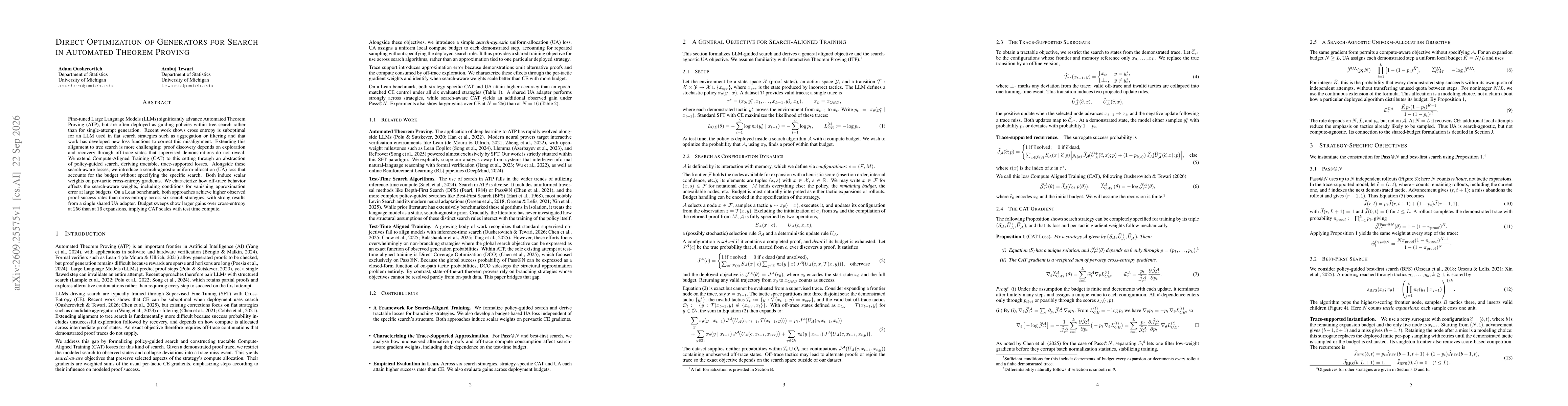 Thumbnail for Direct Optimization of Generators for Search in Automated Theorem Proving