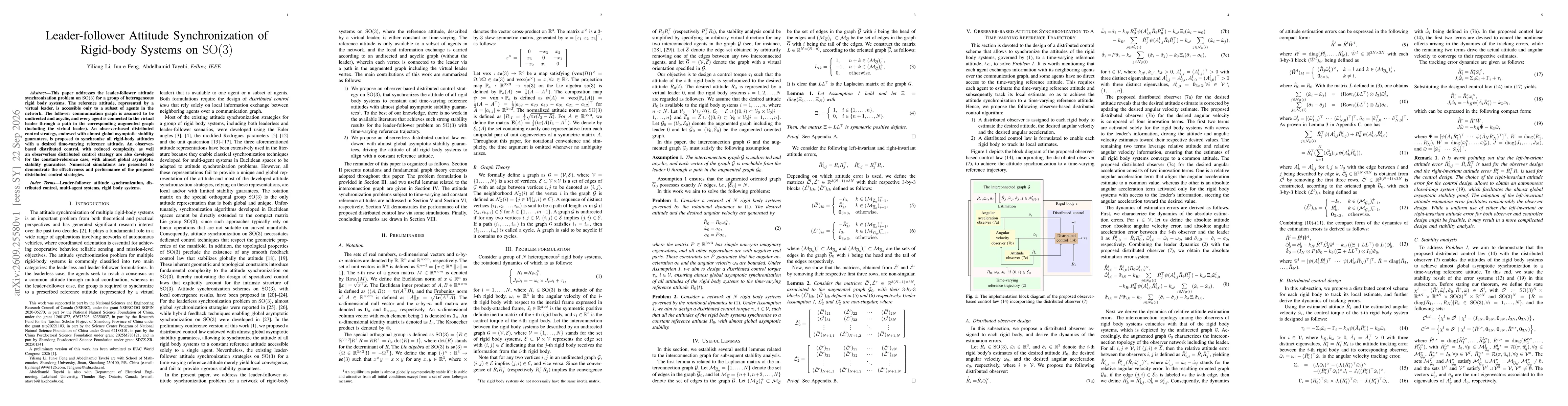 Thumbnail for Leader-follower Attitude Synchronization of Rigid-body Systems on SO(3)