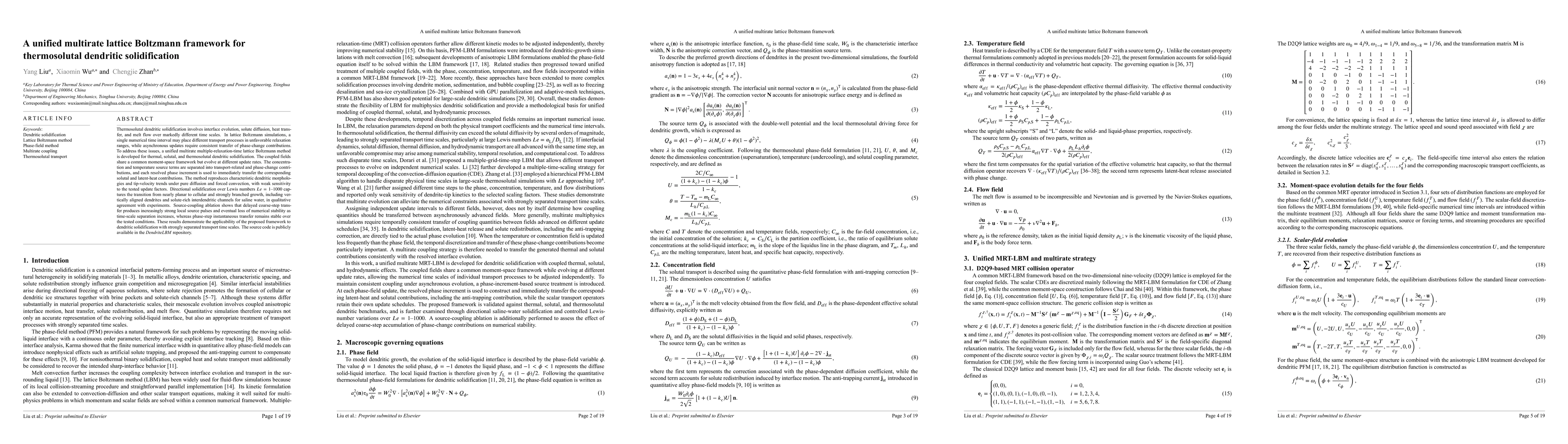 Thumbnail for A unified multirate lattice Boltzmann framework for thermosolutal dendritic solidification