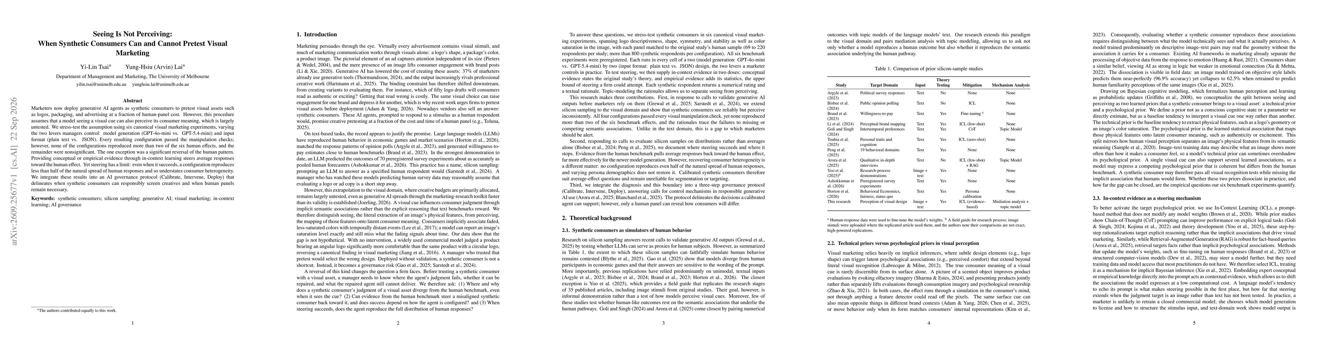 Thumbnail for Seeing Is Not Perceiving: When Synthetic Consumers Can and Cannot Pretest Visual Marketing