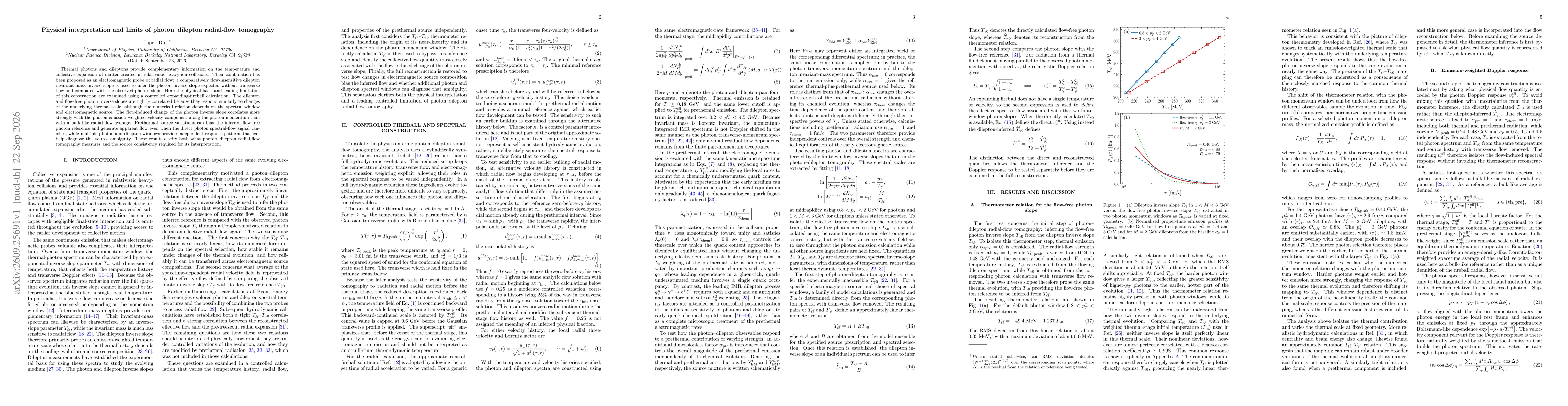 Thumbnail for Physical interpretation and limits of photon--dilepton radial-flow tomography